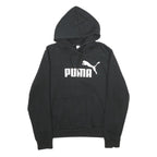 PUMA Womens Black Hoodie UK 14 Cotton Blend Pullover Casual Sports Sweatshirt