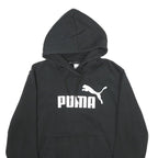 PUMA Womens Black Hoodie UK 14 Cotton Blend Pullover Casual Sports Sweatshirt