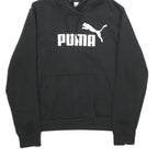 PUMA Womens Black Hoodie UK 14 Cotton Blend Pullover Casual Sports Sweatshirt