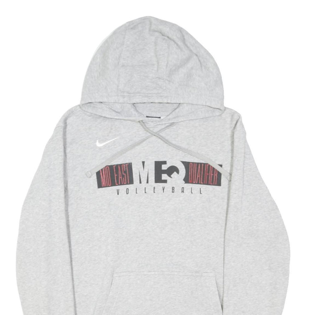 NIKE Mens Grey Mid East Qualifier Volleyball Hoodie M Cotton Blend Casual