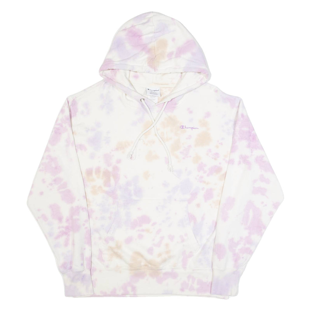 CHAMPION Tie-Dye Mens Cream Hoodie S