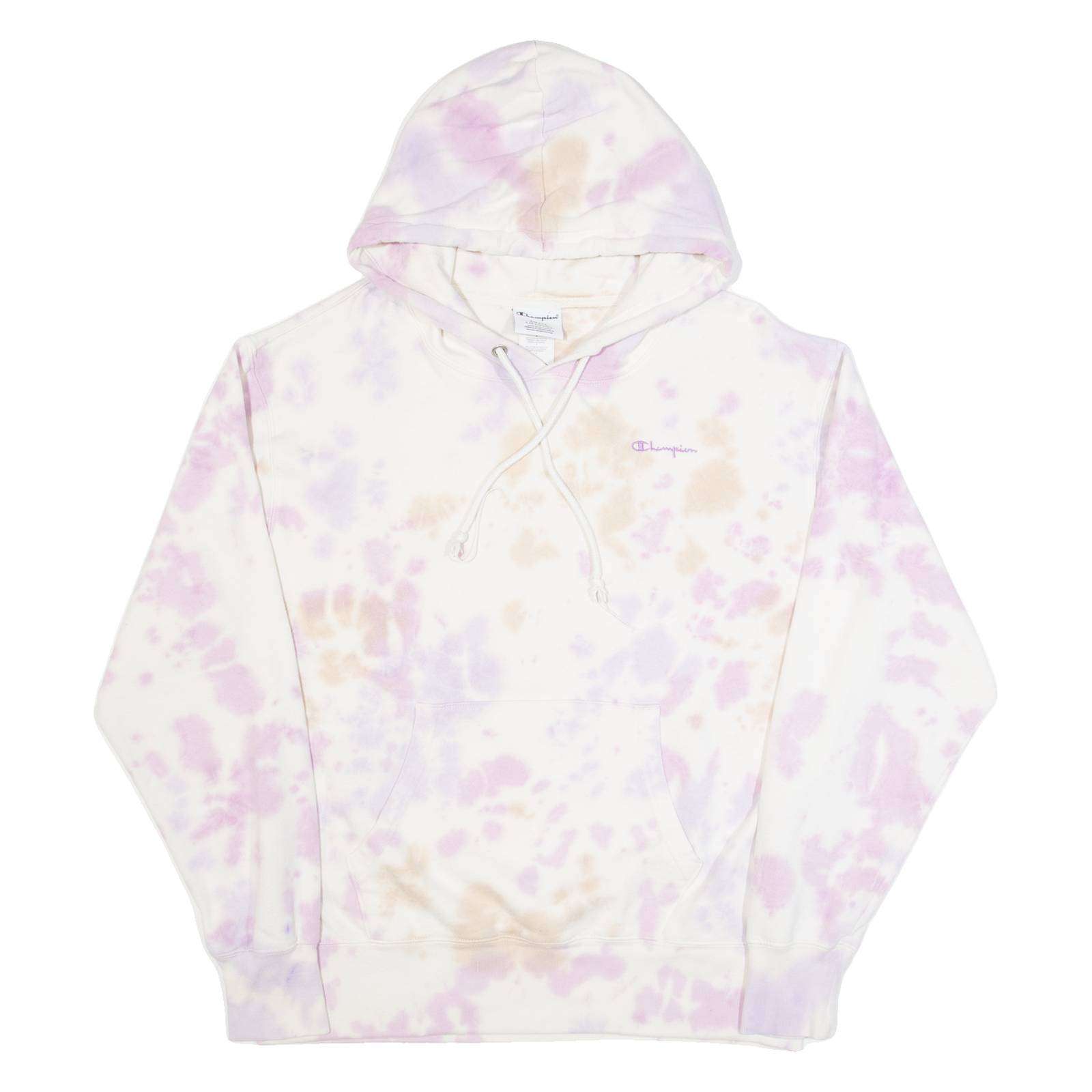 CHAMPION Tie-Dye Mens Cream Hoodie S