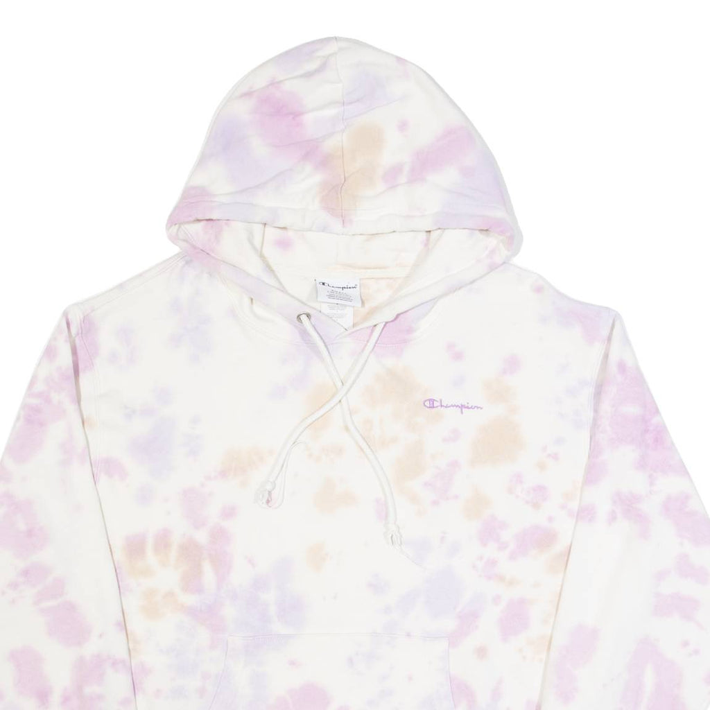 CHAMPION Tie-Dye Mens Cream Hoodie S
