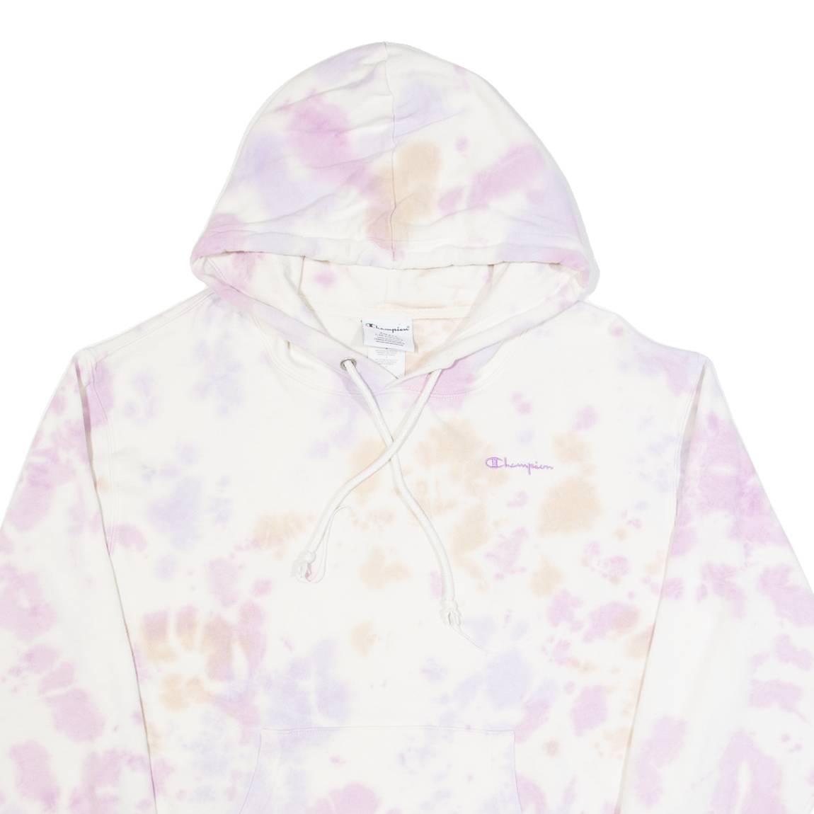 CHAMPION Tie-Dye Mens Cream Hoodie S