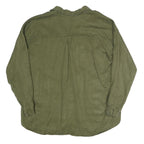 ZARA Womens Green Utility Shirt Long Sleeve Collared L Casual Cotton Blend