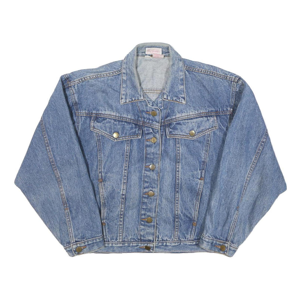 JAY JACOBS Womens Blue Denim Button Jacket L Cotton Blend Casual Classic