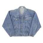 JAY JACOBS Womens Blue Denim Button Jacket L Cotton Blend Casual Classic