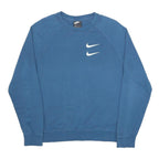 NIKE Mens Blue Cotton Blend Crew Neck M Sweatshirt Sportswear Casual