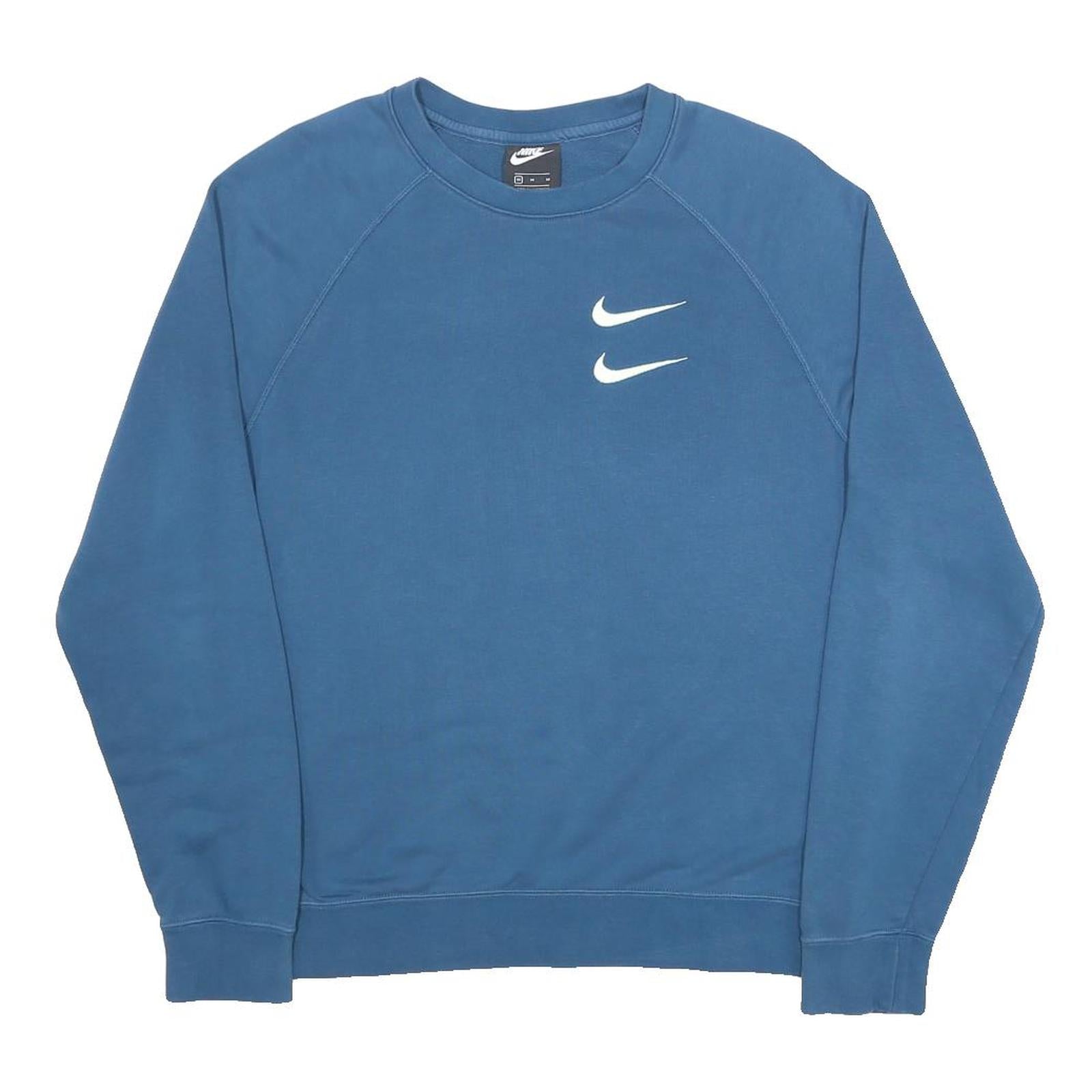 NIKE Mens Blue Cotton Blend Crew Neck M Sweatshirt Sportswear Casual