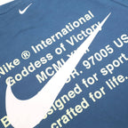 NIKE Mens Blue Cotton Blend Crew Neck M Sweatshirt Sportswear Casual