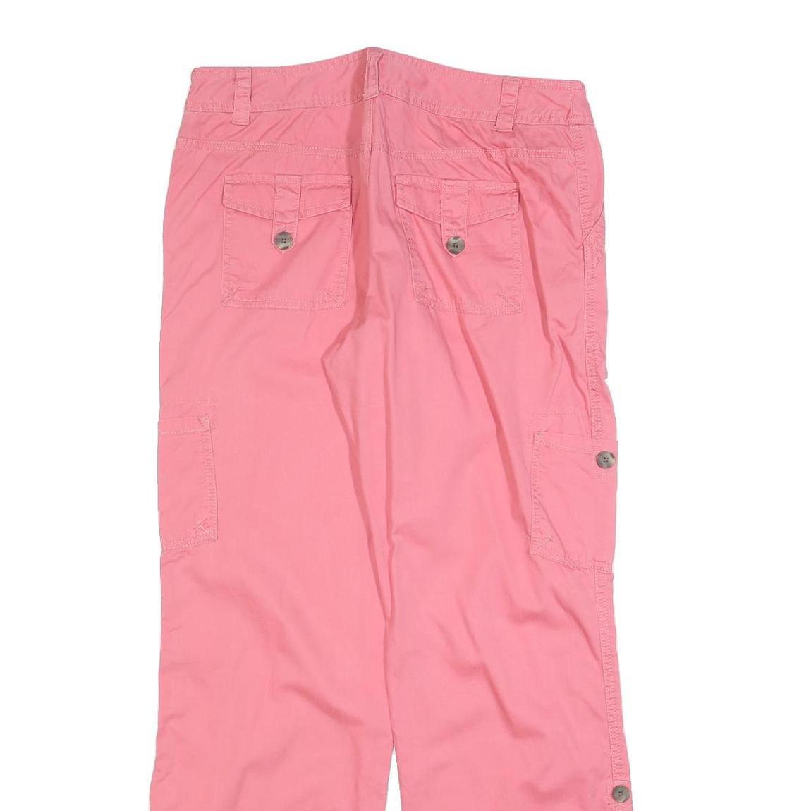 MERONA Womens Cotton Blend Pink Relaxed Straight Trousers W32 L30 Summer Casual
