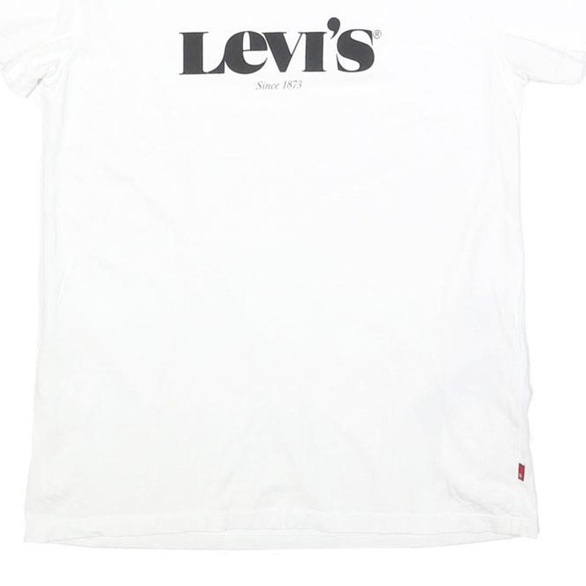 LEVI'S Womens White Logo Graphic T-Shirt XS Short Sleeve Crew Neck Cotton