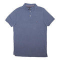 TOMMY HILFIGER Mens Blue Short Sleeve Plain Polo Shirt M Classic Cotton Blend