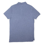 TOMMY HILFIGER Mens Blue Short Sleeve Plain Polo Shirt M Classic Cotton Blend