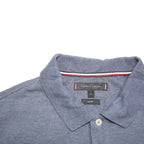 TOMMY HILFIGER Mens Blue Short Sleeve Plain Polo Shirt M Classic Cotton Blend