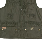 Mens Green Quilted Polyester Blend Zip Jacket Vest 2XL Outdoor Hunting
