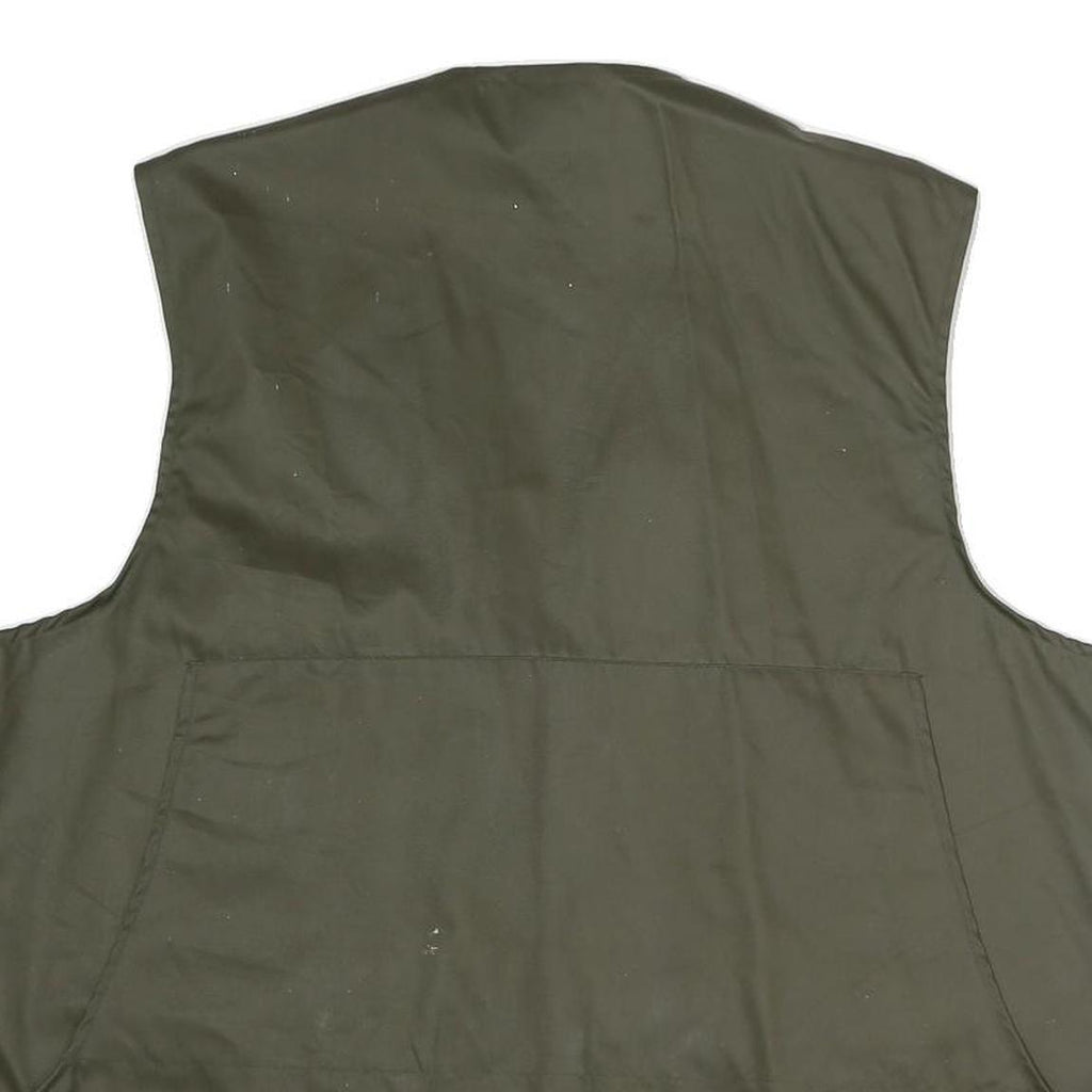 Mens Green Quilted Polyester Blend Zip Jacket Vest 2XL Outdoor Hunting
