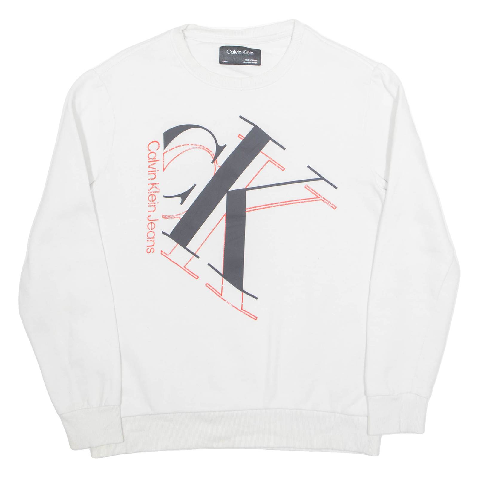 CALVIN KLEIN Mens Sweatshirt White S