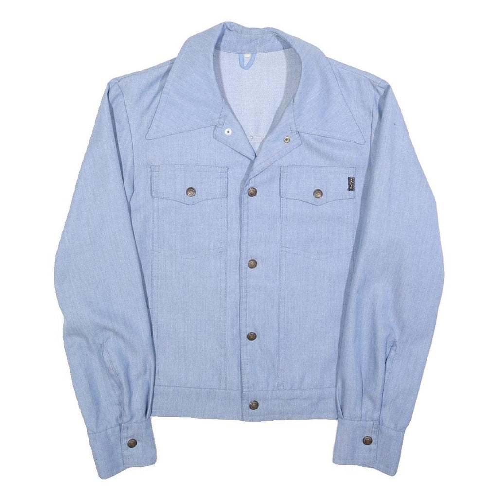 SALIK Mens Blue Button Cotton Blend Jacket S Classic Workwear