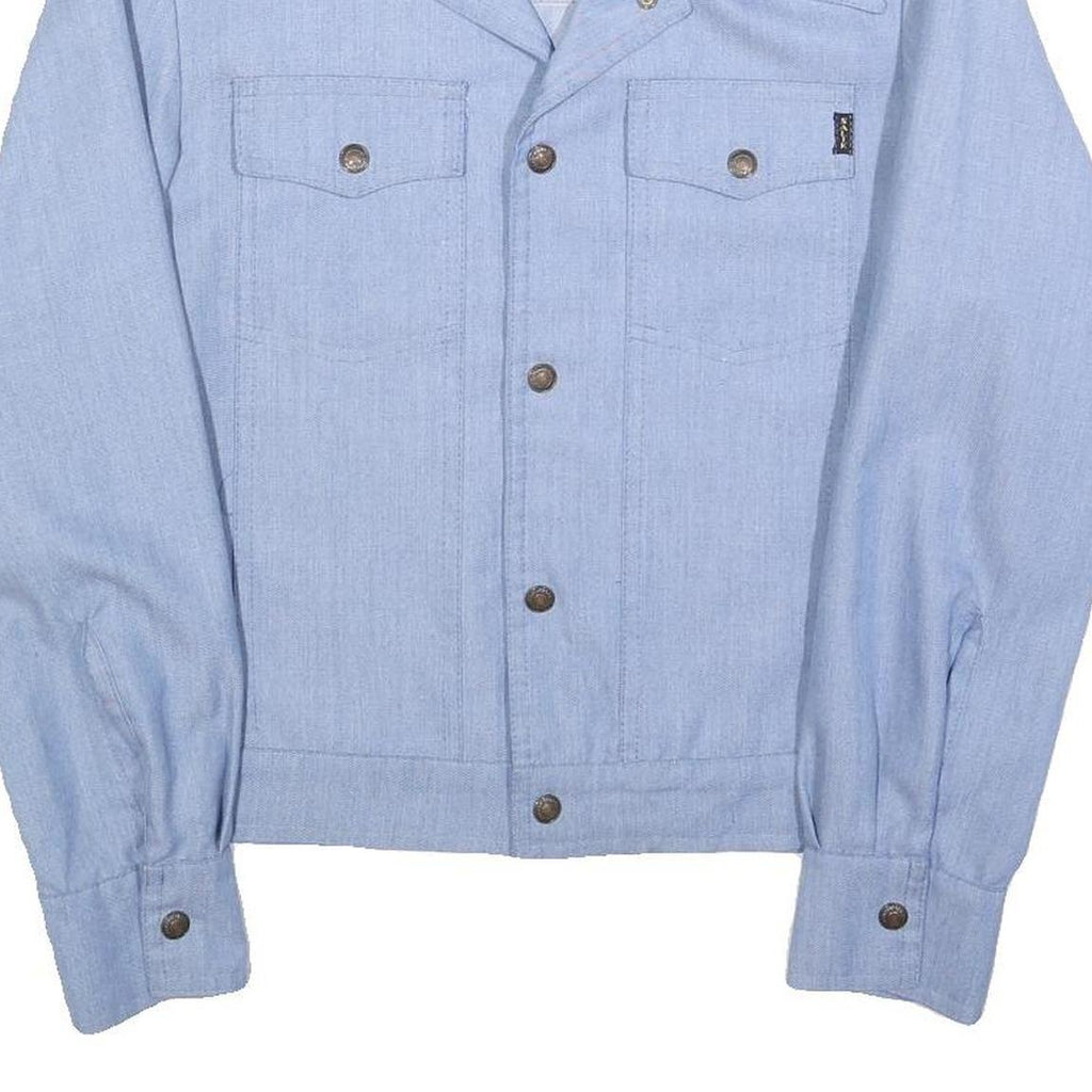 SALIK Mens Blue Button Cotton Blend Jacket S Classic Workwear