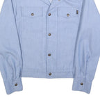 SALIK Mens Blue Button Cotton Blend Jacket S Classic Workwear