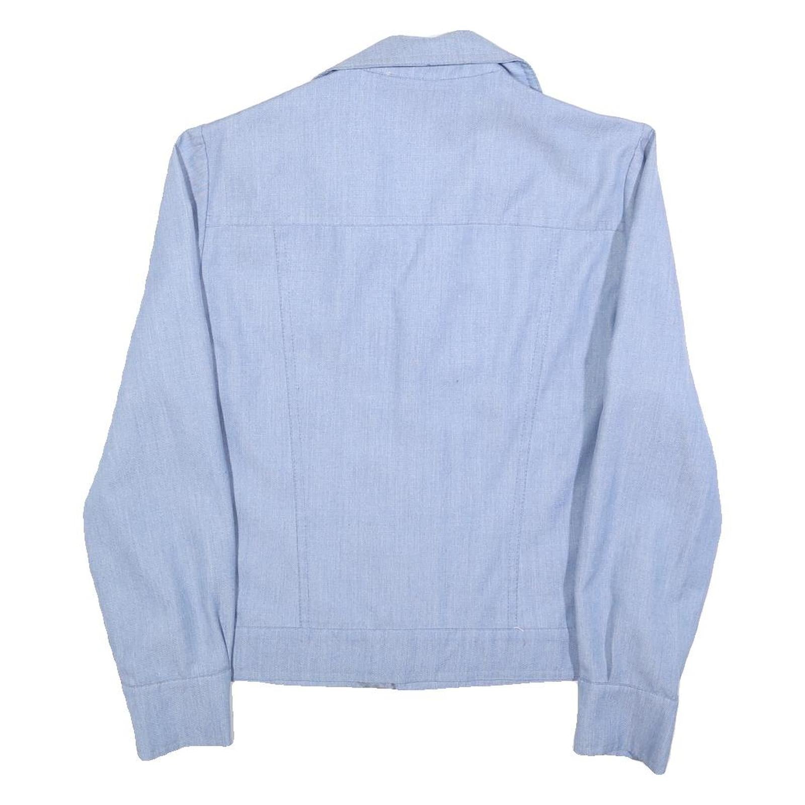 SALIK Mens Blue Button Cotton Blend Jacket S Classic Workwear