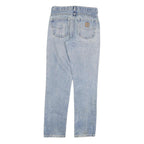 CARHARTT Mens Slim Light Blue Denim Jeans W30 L32 Casual Cotton Blend Zip