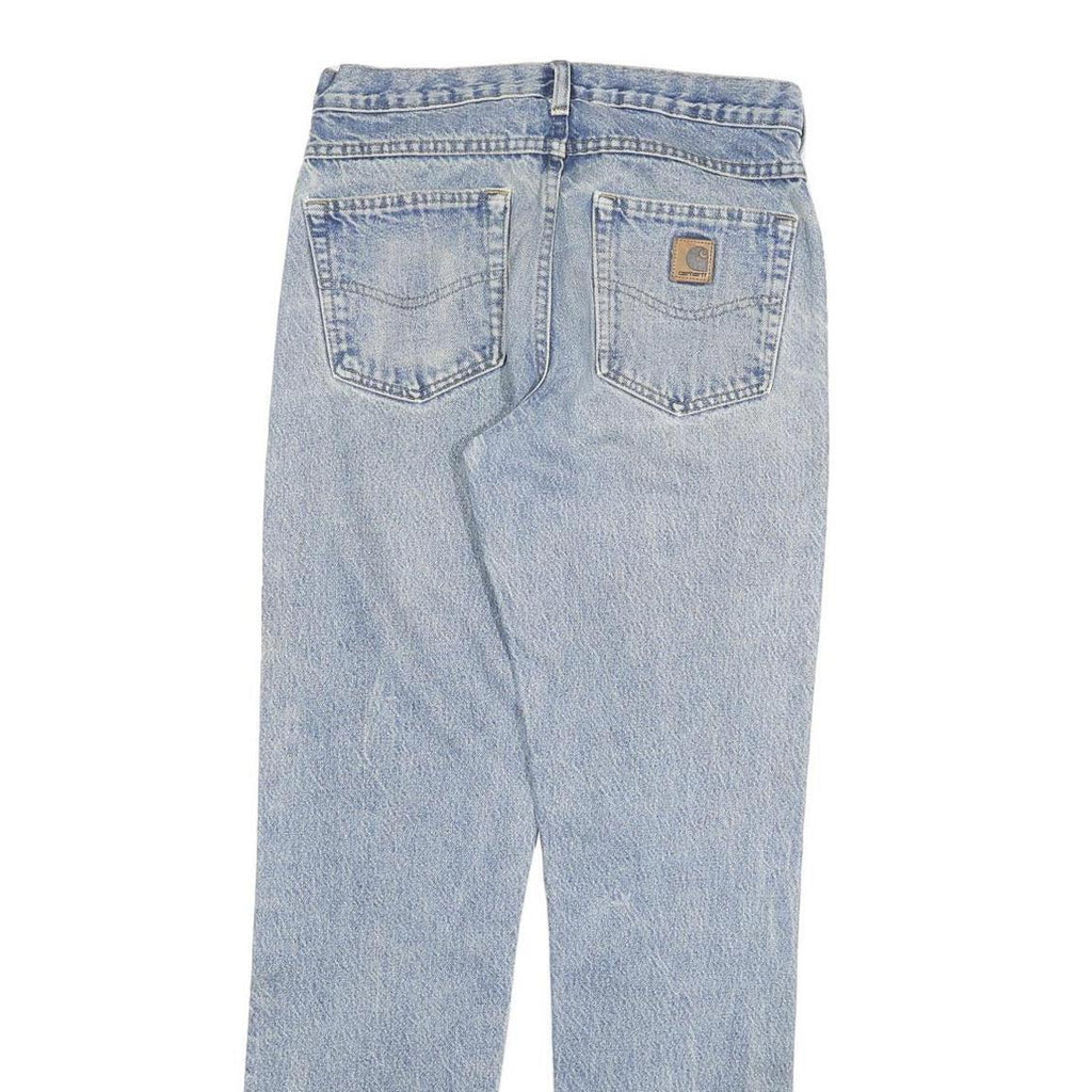 CARHARTT Mens Slim Light Blue Denim Jeans W30 L32 Casual Cotton Blend Zip