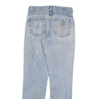 CARHARTT Mens Slim Light Blue Denim Jeans W30 L32 Casual Cotton Blend Zip