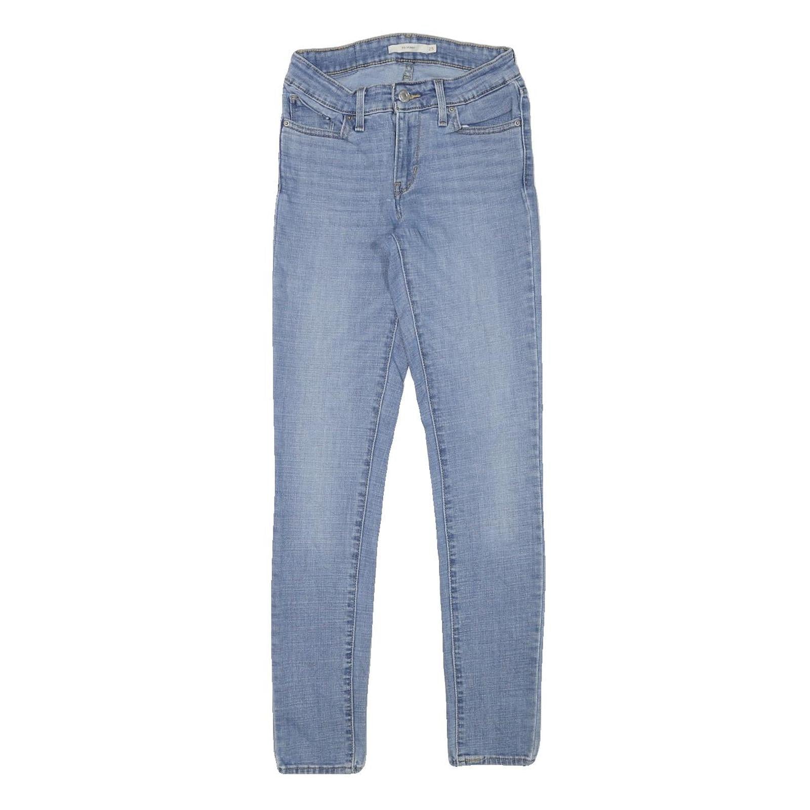 LEVI'S Womens Slim Blue Jeans Denim Light W23 L28 Stretch Zip Skinny Fit