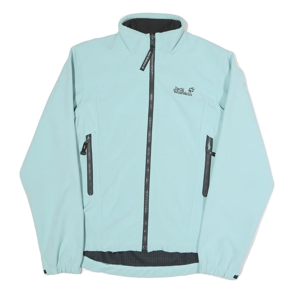 JACK WOLFSKIN Womens Blue Jacket UK 12 Polyester Blend Zip Outdoor Lightweight