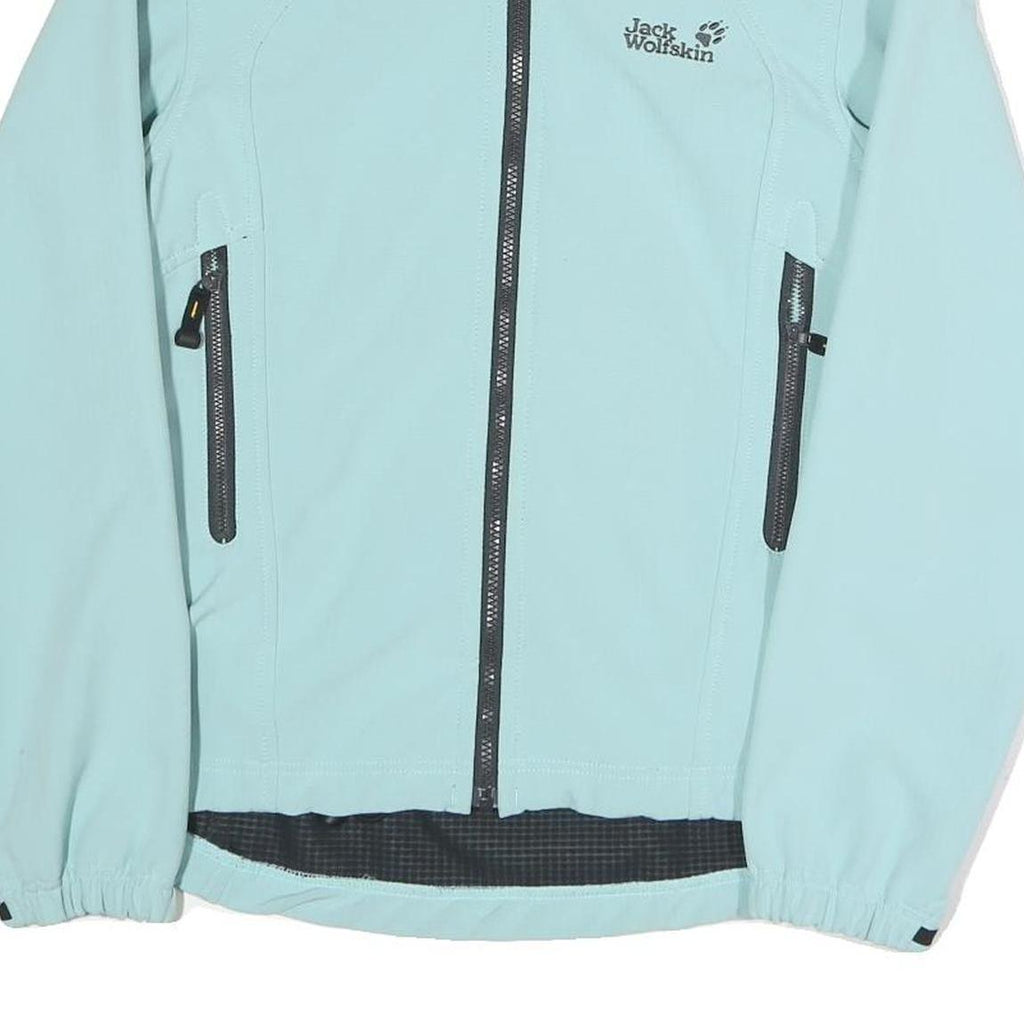 JACK WOLFSKIN Womens Blue Jacket UK 12 Polyester Blend Zip Outdoor Lightweight