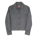 MUSTANG JEANS Womens Grey Cotton Blend Button Jacket S Denim Style Plain