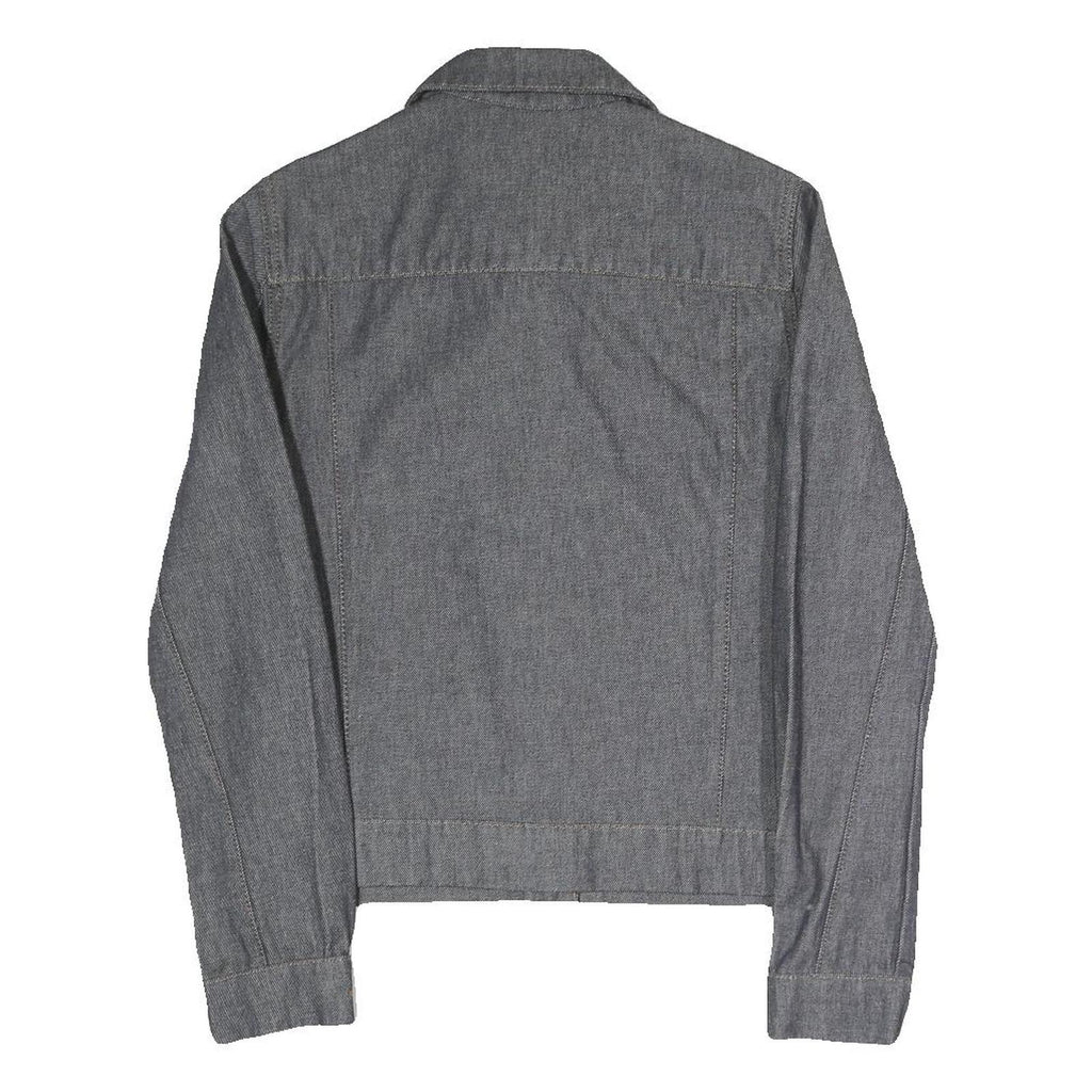 MUSTANG JEANS Womens Grey Cotton Blend Button Jacket S Denim Style Plain