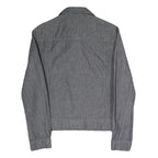 MUSTANG JEANS Womens Grey Cotton Blend Button Jacket S Denim Style Plain