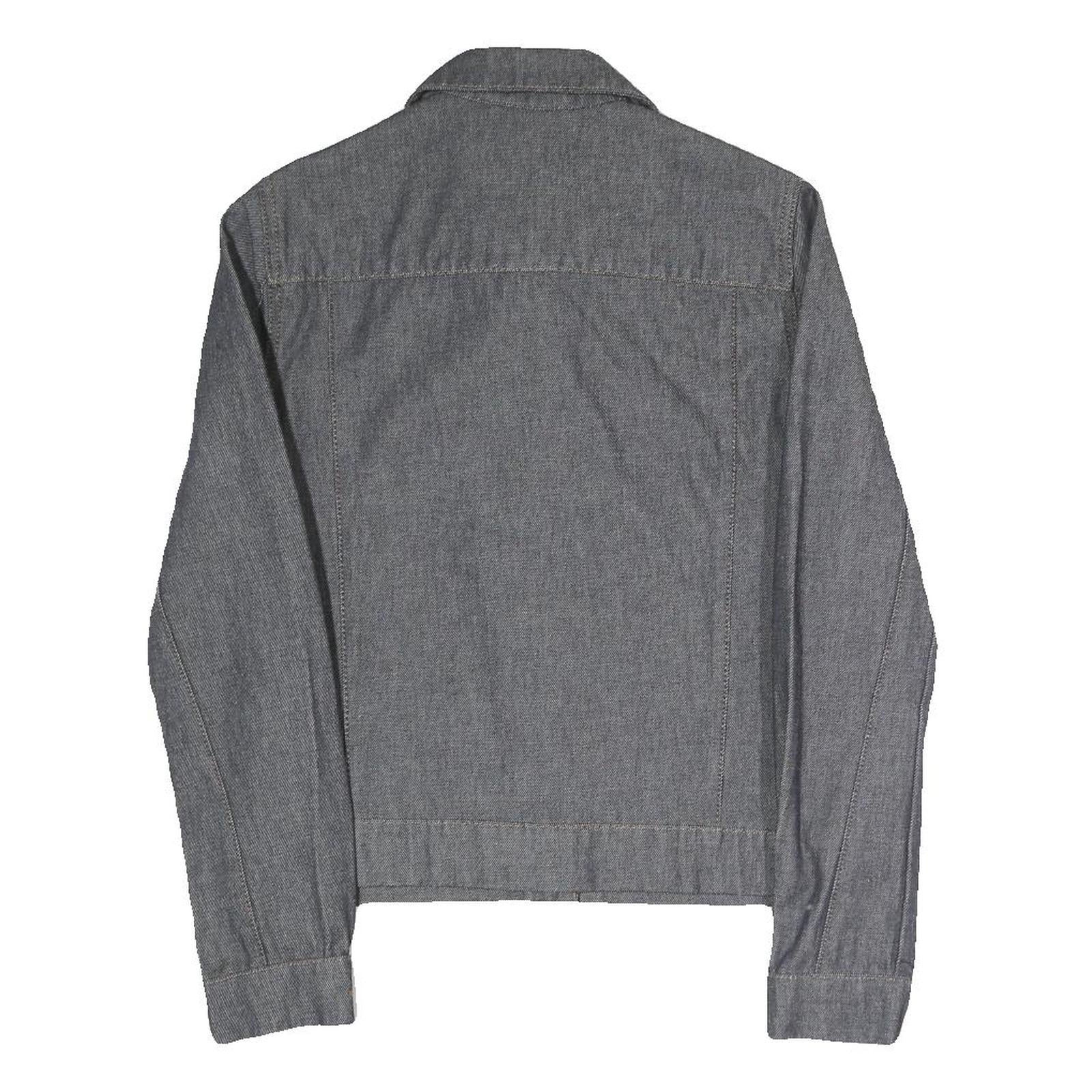 MUSTANG JEANS Womens Grey Cotton Blend Button Jacket S Denim Style Plain