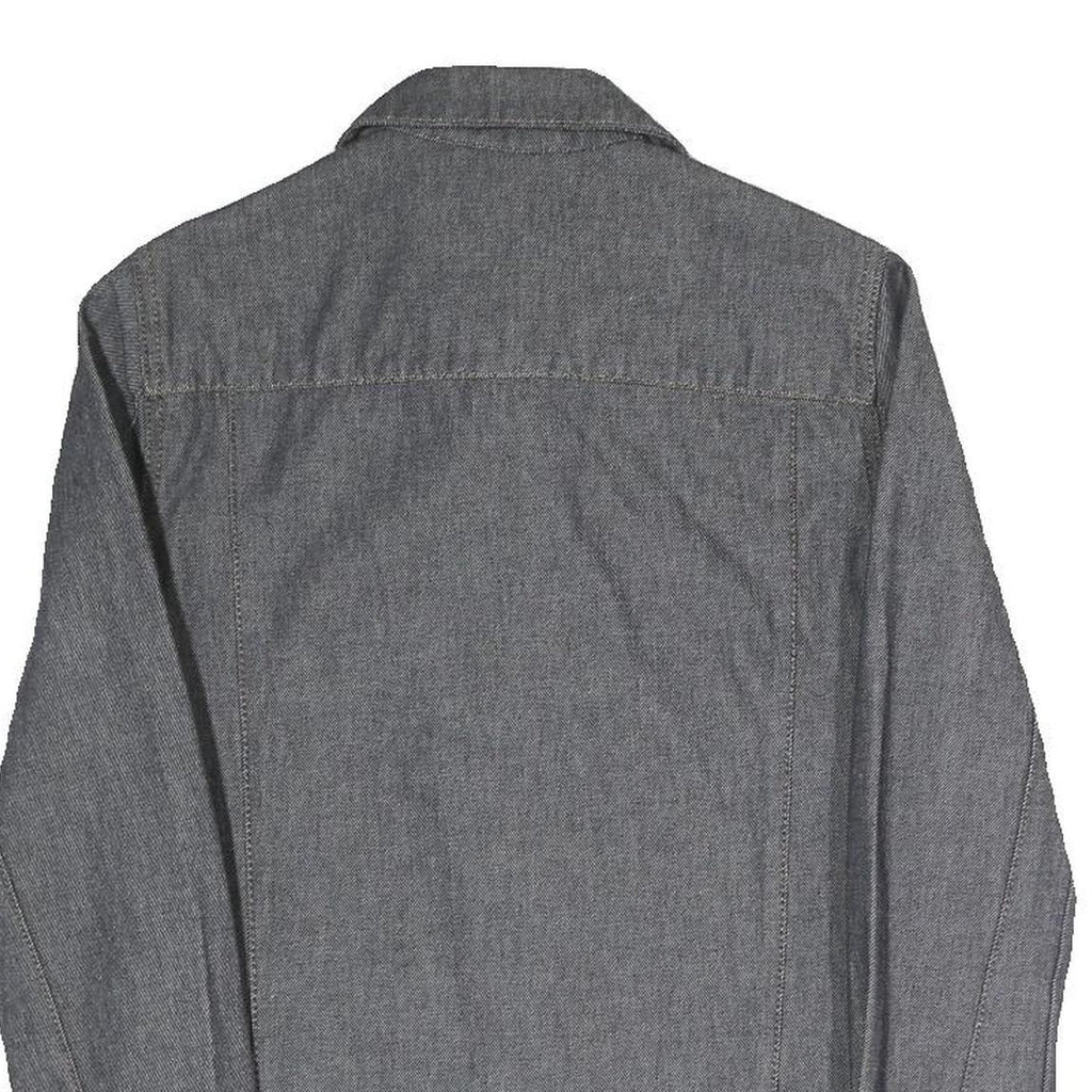 MUSTANG JEANS Womens Grey Cotton Blend Button Jacket S Denim Style Plain