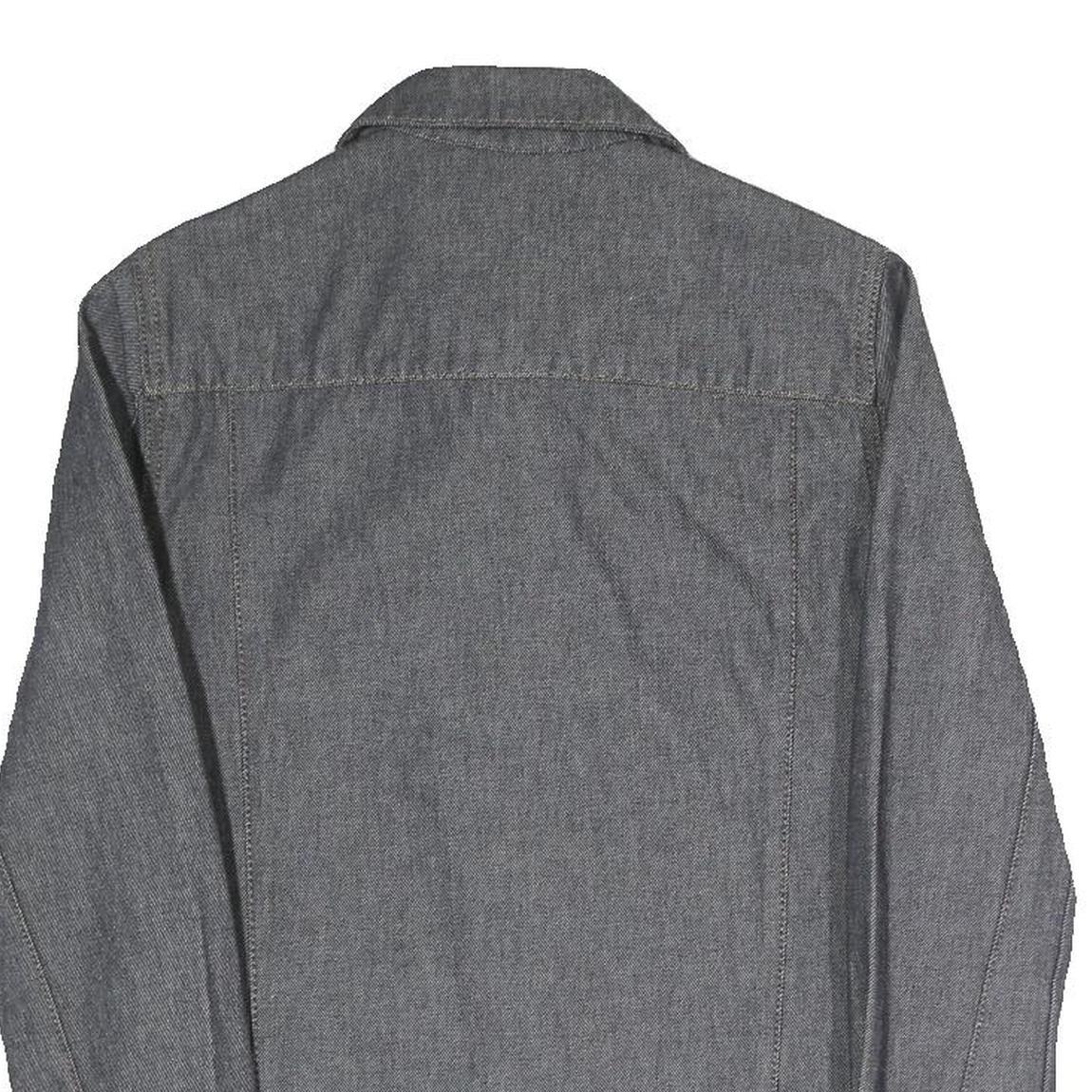 MUSTANG JEANS Womens Grey Cotton Blend Button Jacket S Denim Style Plain