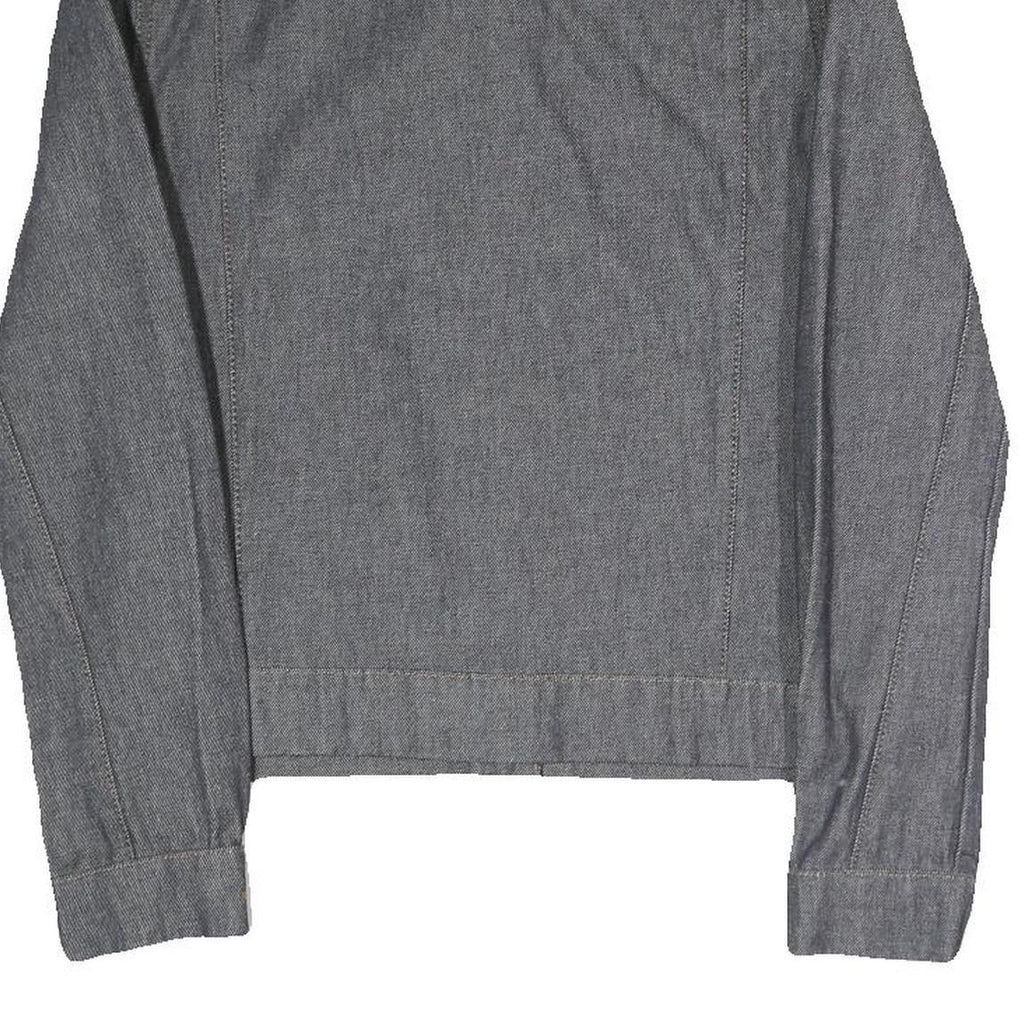 MUSTANG JEANS Womens Grey Cotton Blend Button Jacket S Denim Style Plain