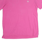 CHAPS Mens Pink Short Sleeve Plain Polo Shirt L Embroidered Logo Casual Summer
