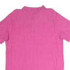 CHAPS Mens Pink Short Sleeve Plain Polo Shirt L Embroidered Logo Casual Summer