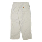 CARHARTT Mens Cotton Blend Beige Relaxed Straight Trousers W34 L27 Workwear Zip