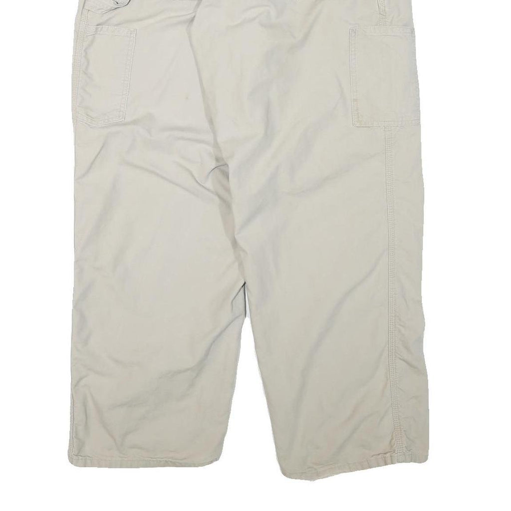 CARHARTT Mens Cotton Blend Beige Relaxed Straight Trousers W34 L27 Workwear Zip