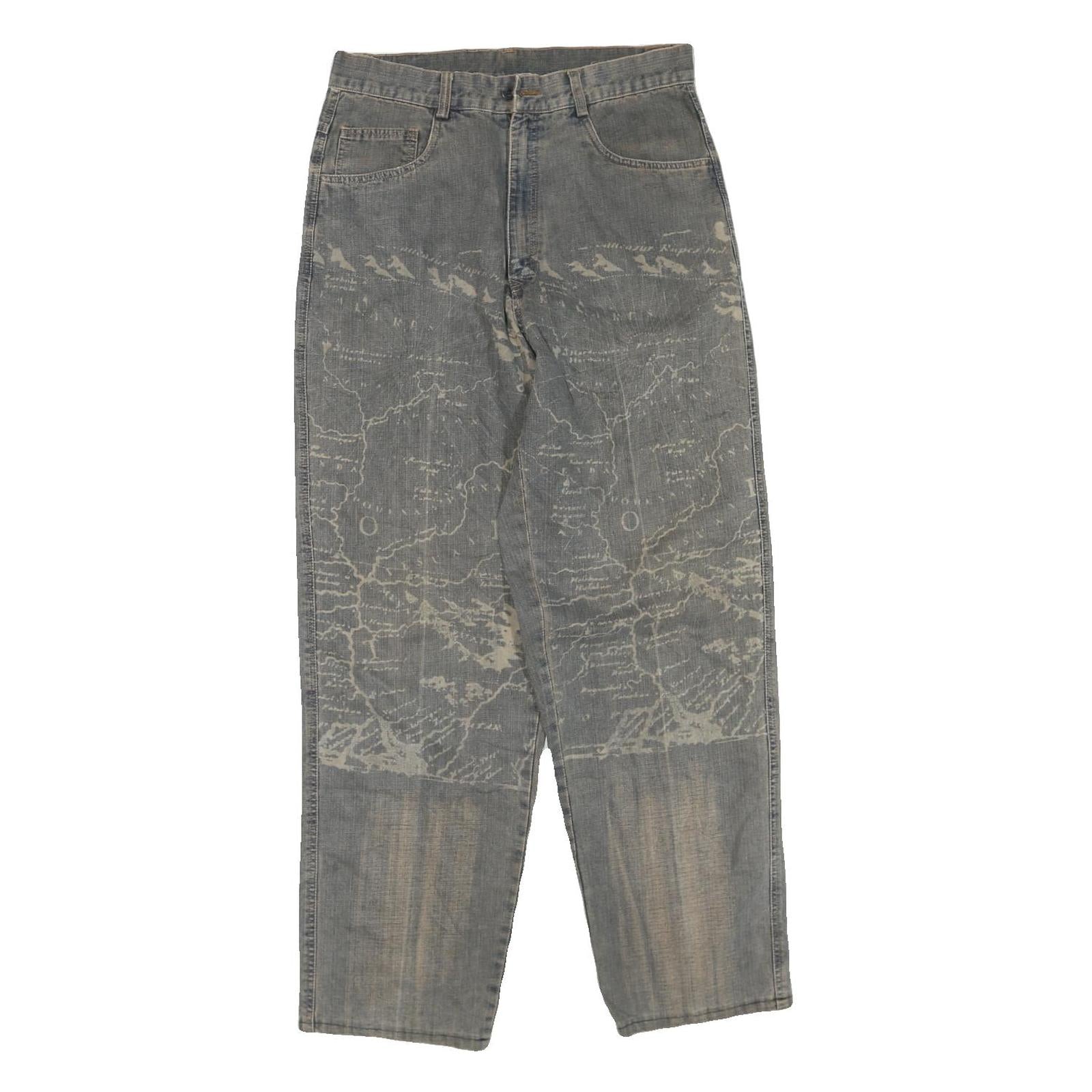 Womens Regular Fit Grey Cotton Blend Denim Jeans W30 L32 Zip Pockets