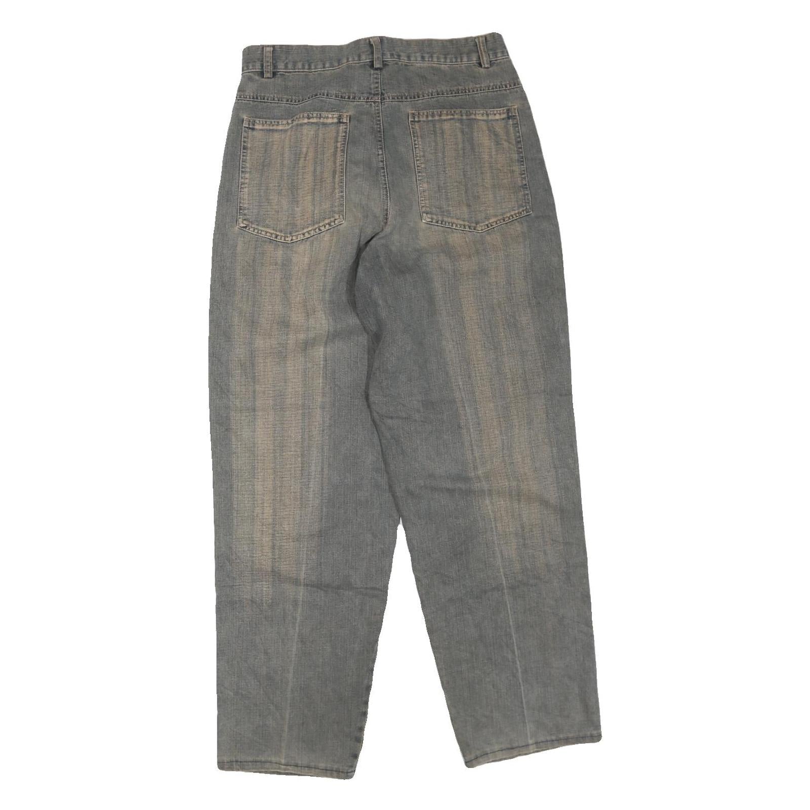 Womens Regular Fit Grey Cotton Blend Denim Jeans W30 L32 Zip Pockets