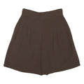 Womens Brown Casual Polyester Blend Shorts M W26 Pleated High Waist