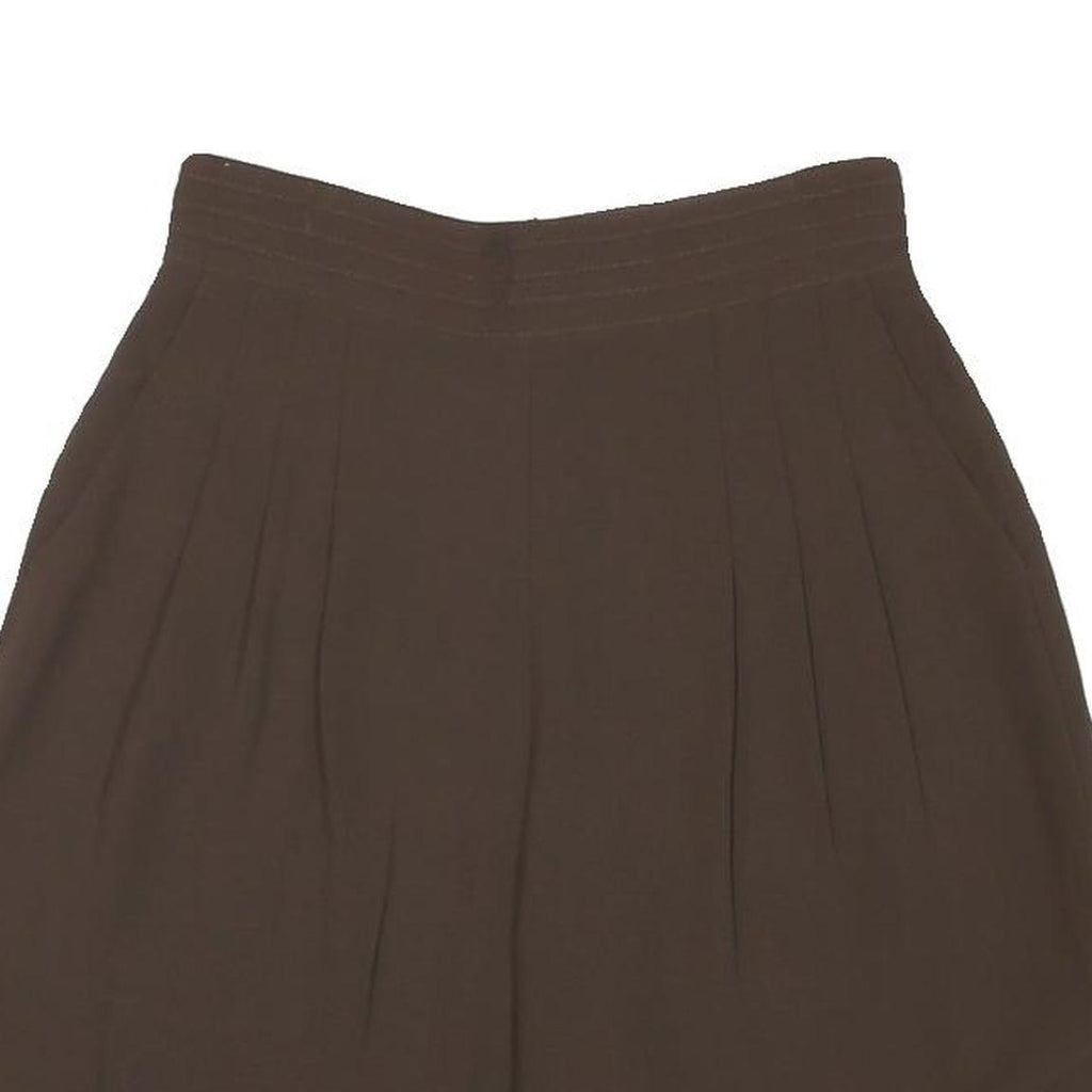 Womens Brown Casual Polyester Blend Shorts M W26 Pleated High Waist