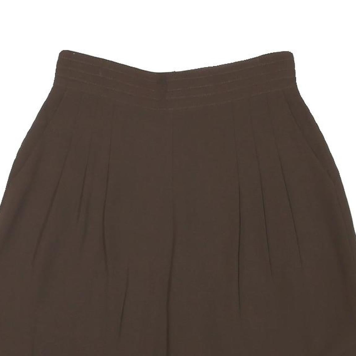 Womens Brown Casual Polyester Blend Shorts M W26 Pleated High Waist