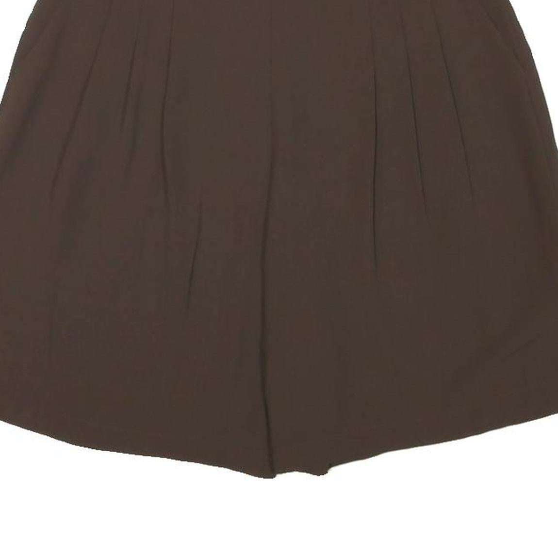 Womens Brown Casual Polyester Blend Shorts M W26 Pleated High Waist