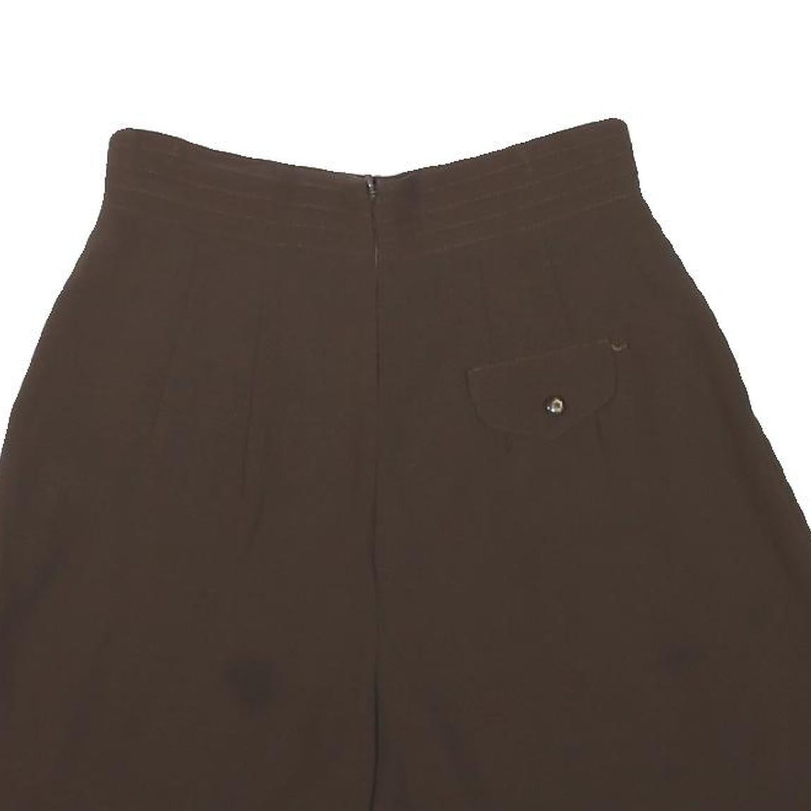 Womens Brown Casual Polyester Blend Shorts M W26 Pleated High Waist